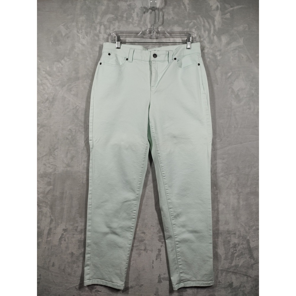 Talbots Simply Flattering 5-Pocket Mint Green Straight Leg Jeans Womens 8‎ 3190